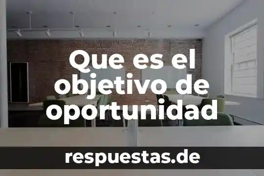 Que es el objetivo de oportunidad