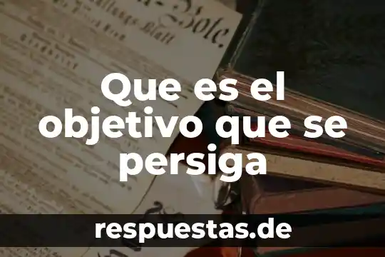 Que es el objetivo que se persiga
