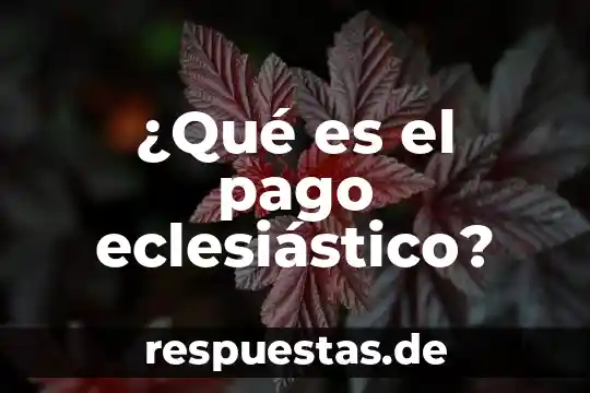 Qué es un concepto en un pago 5 ¿Qué es el pago eclesiástico?