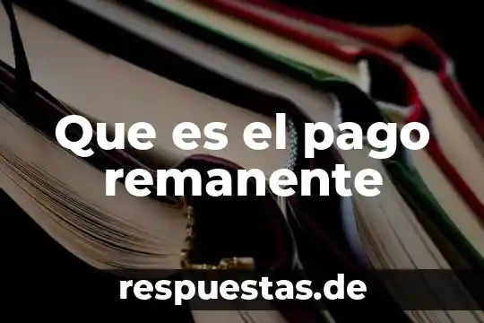Qué es un concepto en un pago 8 Que es el pago remanente