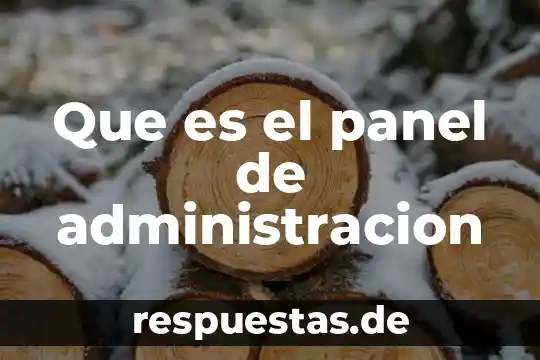 Qué es panel en inglés 4 Que es el panel de administracion