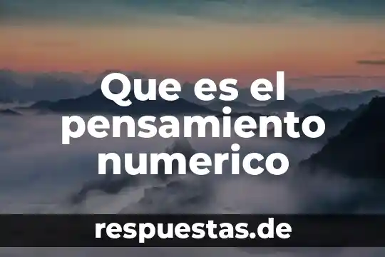 Que es el pensamiento numerico