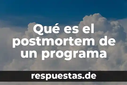 Programa de estancias infantiles que es 3 Qué es el postmortem de un programa