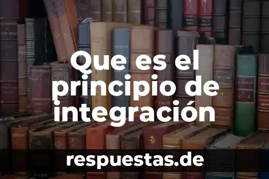 Que es un principio y que es una ley 4 Que es el principio de integración
