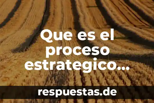 Que es el proceso estrategico definicion