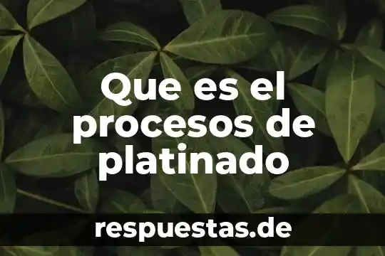 Que es el procesos de platinado