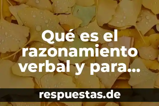 Qué es comunicación no verbal 3 Qué es el razonamiento verbal y para qué sirve