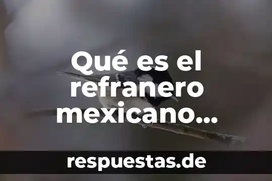 Qué es el refranero mexicano ejemplos sabios