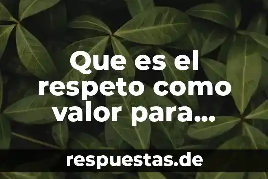 Que es el respeto en la relacion afectiva 6 Que es el respeto como valor para niños de preescolar