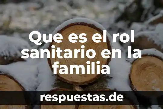 Que es un fiscal sanitario aduanal 7 Que es el rol sanitario en la familia