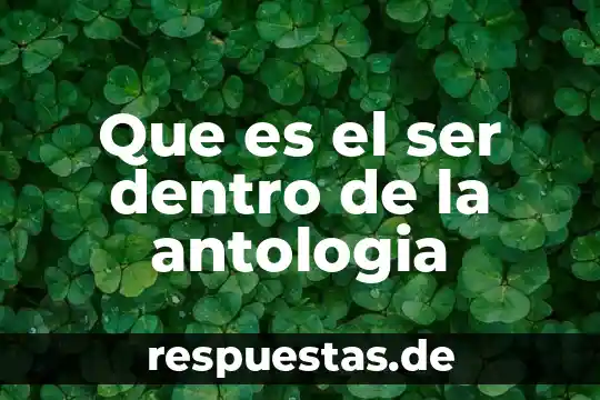 Que es el ser dentro de la antologia
