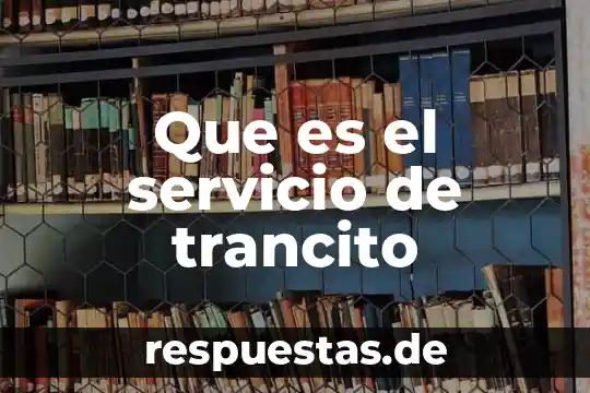 Que es el servicio de trancito