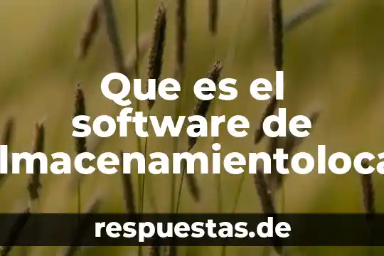 Que es el software de almacenamientolocal