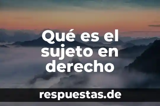 Que es ser un sujeto de derecho 8 Qué es el sujeto en derecho