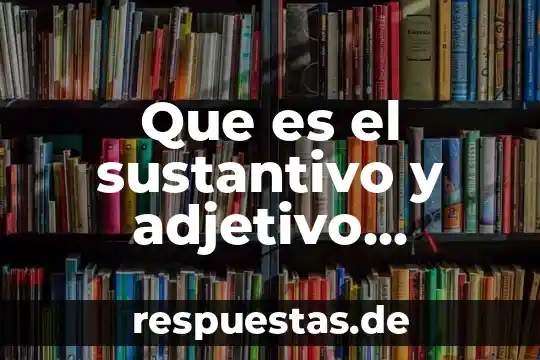 Que es el sustantivo y adjetivo ejemplos