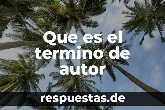 Que es el termino de autor