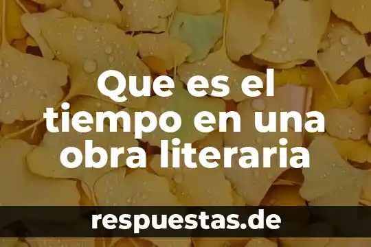 Que es el tiempo en una obra literaria