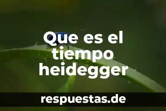 Que es ser y tiempo para heidegger 5 Que es el tiempo heidegger