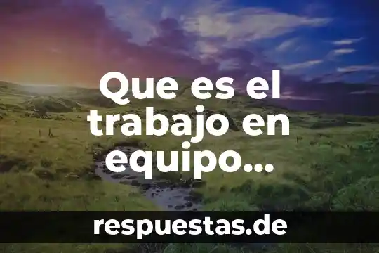 Qué es sinecología y sus características 5 Que es el trabajo en equipo importancia caracteristicas