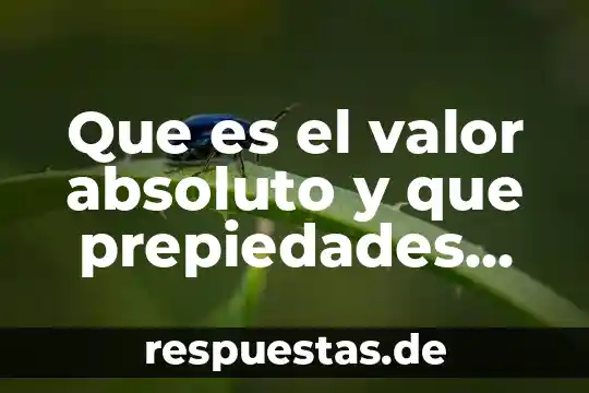 Qué es el valor absoluto de un número 4 Que es el valor absoluto y que prepiedades tiene