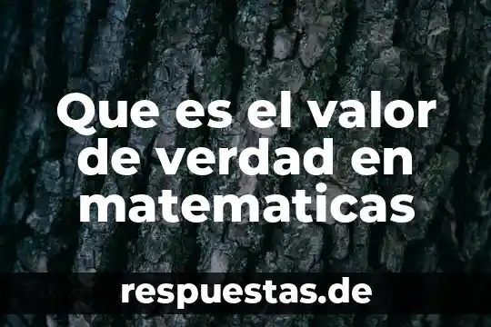 Que es el valor de verdad en matematicas
