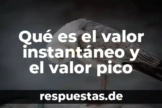 ¿Qué es el valor de las im? 6 Qué es el valor instantáneo y el valor pico