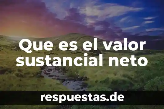 Valor espiritual transcendente que es 4 Que es el valor sustancial neto