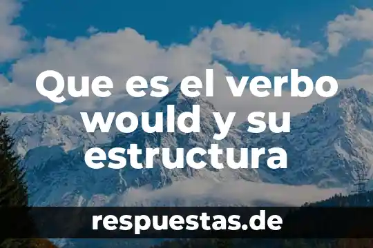 Que es el verbo would y su estructura