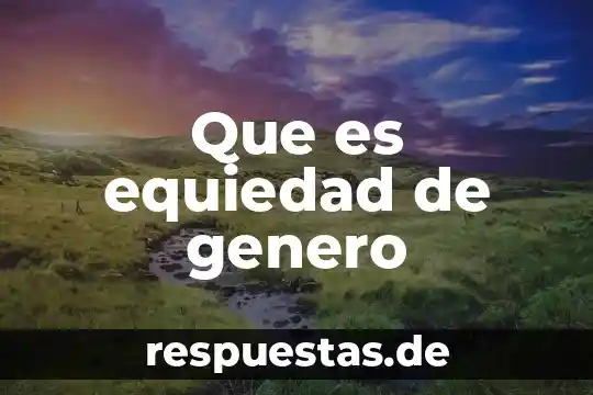 Que es equiedad de genero