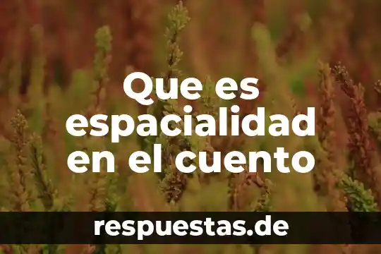 Que es espacialidad en el cuento