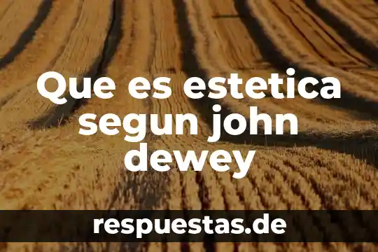 Qué es la estética en un proyecto 8 Que es estetica segun john dewey