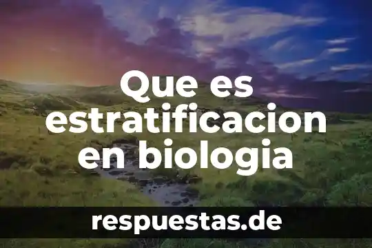 Que es una estratificación industrial en la sociedad 5 Que es estratificacion en biologia