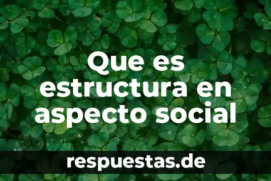 Que es estructura en aspecto social