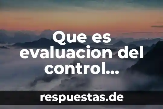 Que es evaluacion del control logistico
