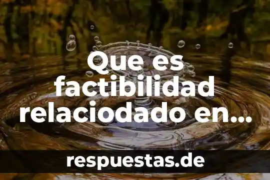 Que es factibilidad relaciodado en filosofia