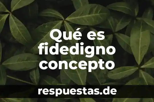 Qué es fidedigno concepto