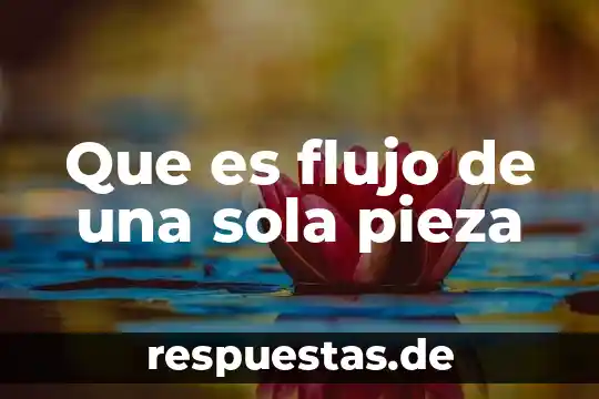 Qué es sola transferencia 7 Que es flujo de una sola pieza