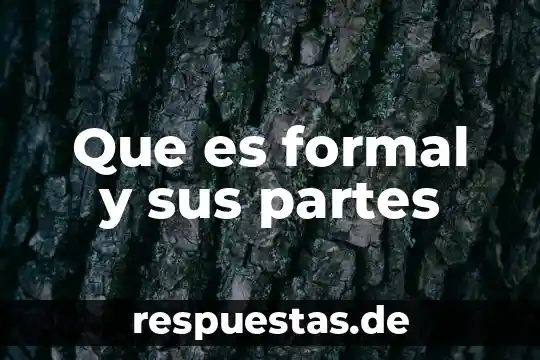 Que es formal y sus partes