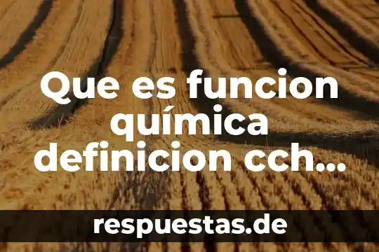 Que es funcion química definicion cch unam