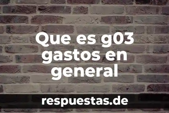 Qué es el conocimiento en general 5 Que es g03 gastos en general