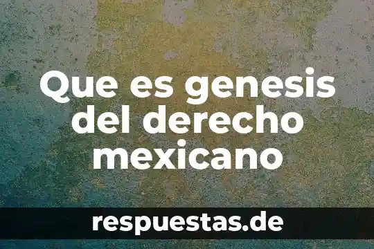 Que es el derecho de objecion de conciencia 8 Que es genesis del derecho mexicano