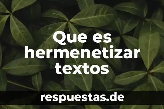 Redacci贸n de textos que es? 3 Que es hermenetizar textos
