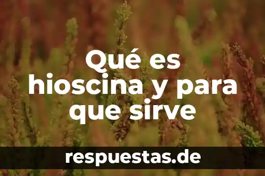 Qué es hioscina y para que sirve