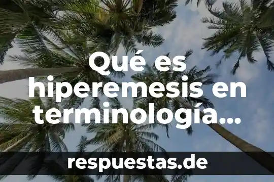 Qué es hiperemesis en terminología médica