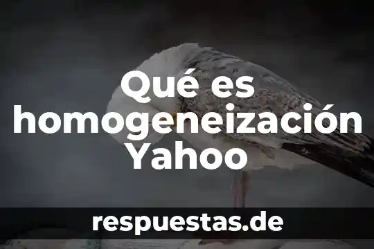 Qué es homogeneización Yahoo