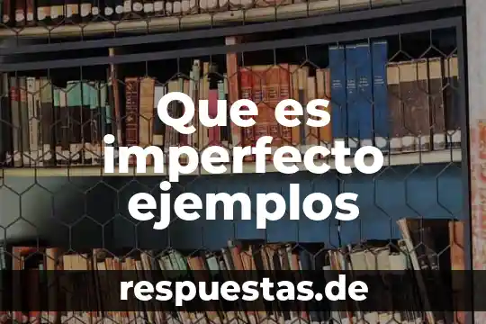 Que es imperfecto ejemplos