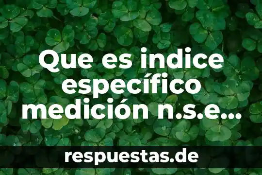 Que es indice específico medición n.s.e en trabajo social 5 Que es indice específico medición n.s.e en trabajo social