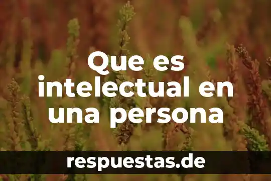 Que es intelectual en una persona
