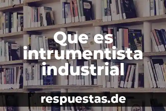 Que es intrumentista industrial