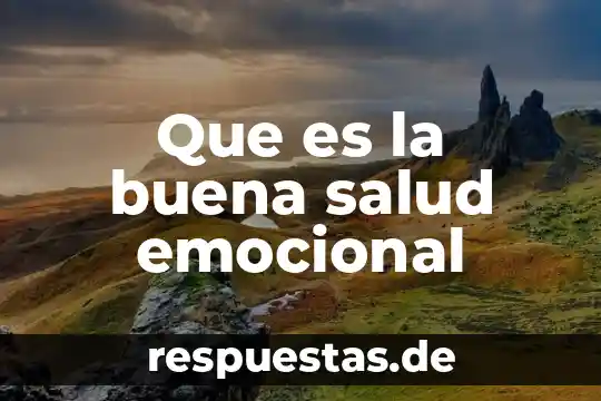 Que es la buena gobernanza 7 Que es la buena salud emocional